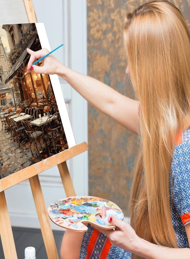 TREXEE DIY Paint by Numbers Kit for Adults & Kids - Street Cafe Adult Paint by Number Kits on Canvas for Beginners, Fall Scene DIY Acrylic Oil Number Painting Kits for Home Wall Decor Gift (16X20 IN)(without frame) - Image 2